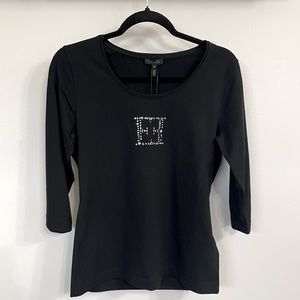 💎🖤 Escada NWT BLACK AND RHINESTONE Shirt